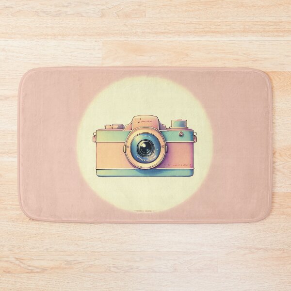 Item preview, Soft Pastel Pink Color Vintage Camera Drawing designed and sold by thejoyker1986.