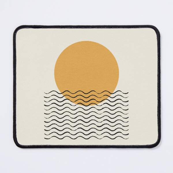 Item preview, Ocean Wave Gold Sunrise - Mid century modern designed and sold by moonlightprint.