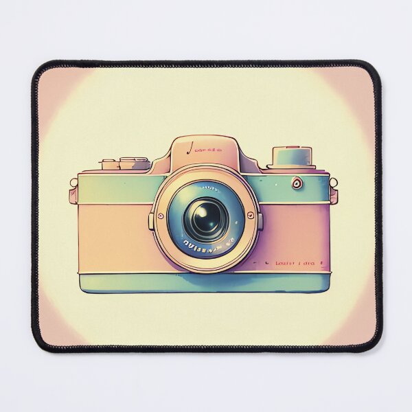 Item preview, Soft Pastel Pink Color Vintage Camera Drawing designed and sold by thejoyker1986.
