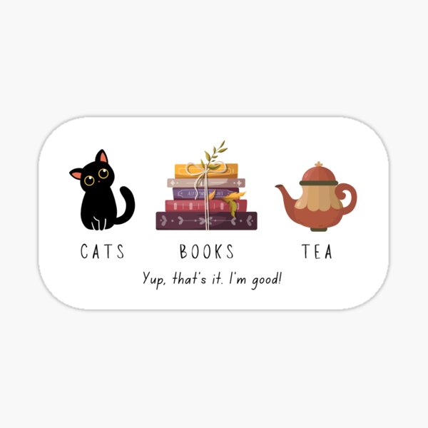 Item preview, Cats, books, tea #3 - Cute & colourful designed and sold by SusanDee.