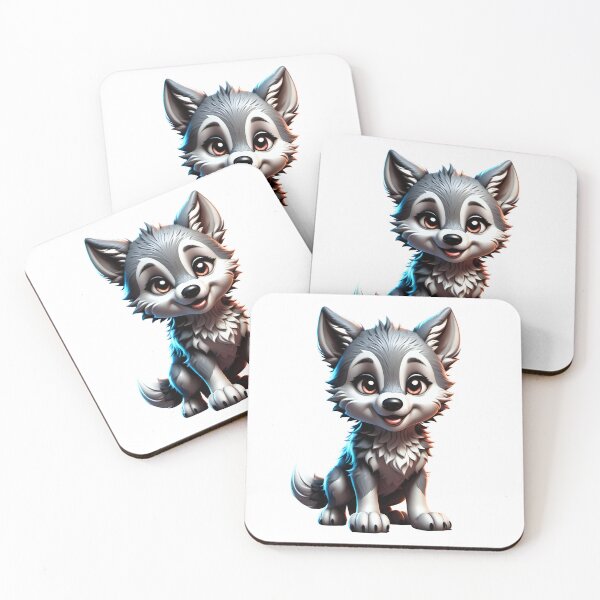 Item preview, Cute baby cartoon wolf ilustration designed and sold by Inspyralia.