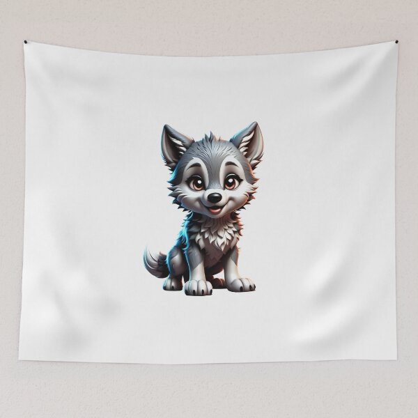 Item preview, Cute baby cartoon wolf ilustration designed and sold by Inspyralia.