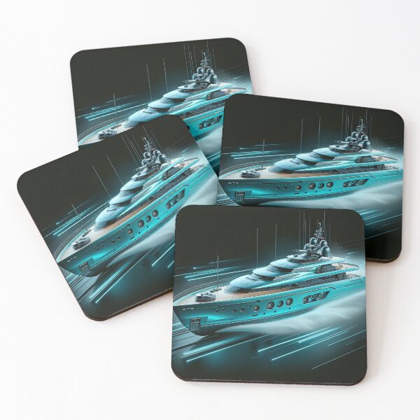 Item preview, Turquoise Yacht: Industrial Elegance in Motion designed and sold by ByDigitalDream.