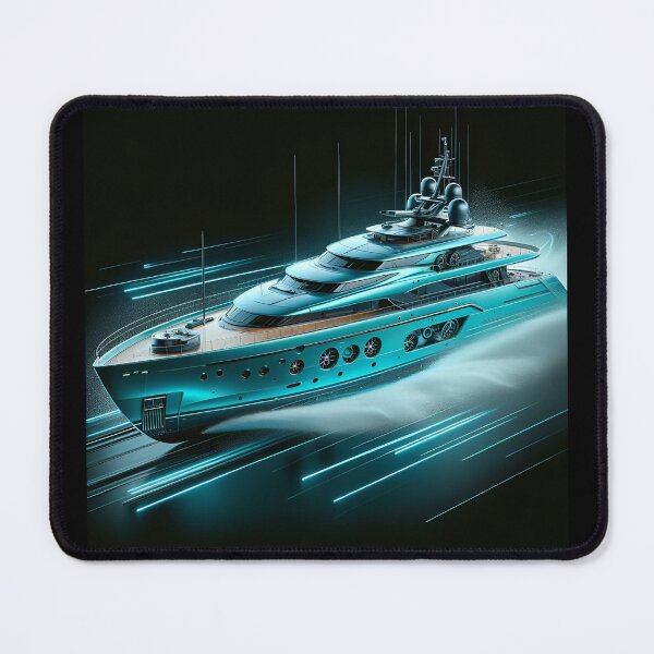 Item preview, Turquoise Yacht: Industrial Elegance in Motion designed and sold by ByDigitalDream.