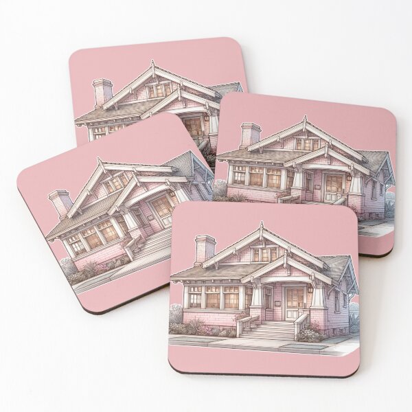 Item preview, Pink Craftsman Style House - The Smithy designed and sold by AmberRoseWrites.