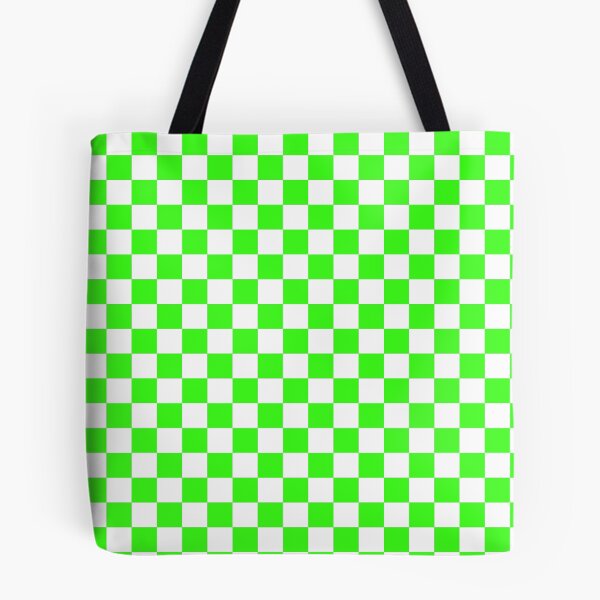 Item preview, Small Checkered - White and Neon Green designed and sold by JustPatterns2.