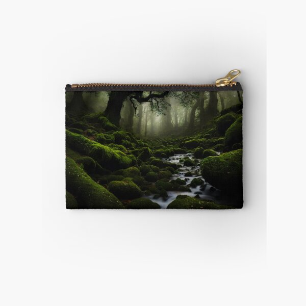 Item preview, Beautiful green forest, dark mode tones, long exposure picture, small river. designed and sold by digoarpi.