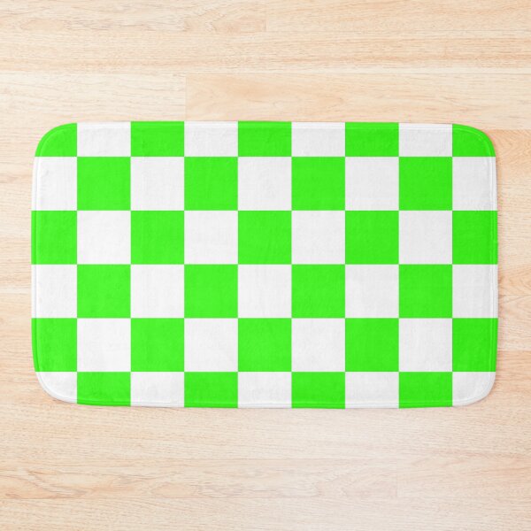 Item preview, Checkered - White and Neon Green designed and sold by JustPatterns2.