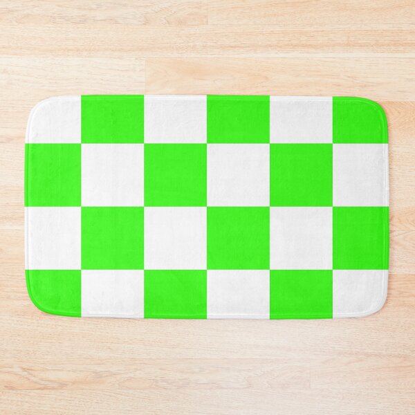 Item preview, Large Checkered - White and Neon Green designed and sold by JustPatterns2.