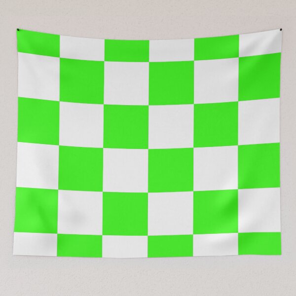 Item preview, Large Checkered - White and Neon Green designed and sold by JustPatterns2.