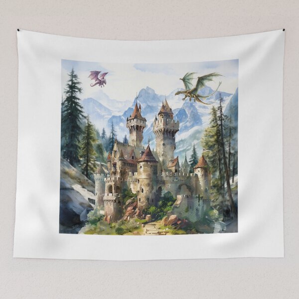 Item preview, Castle in a mountain pass designed and sold by AllYouNeed777.