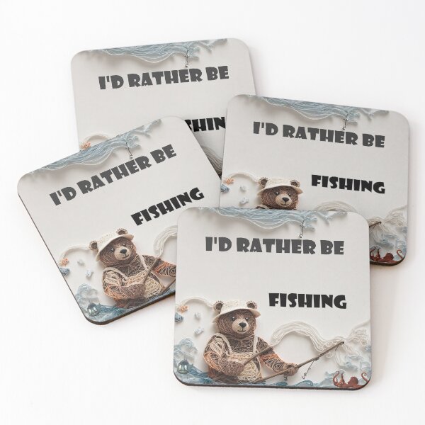 Item preview, Fishing Bear Noodle doodle art designed and sold by KreativKulture.