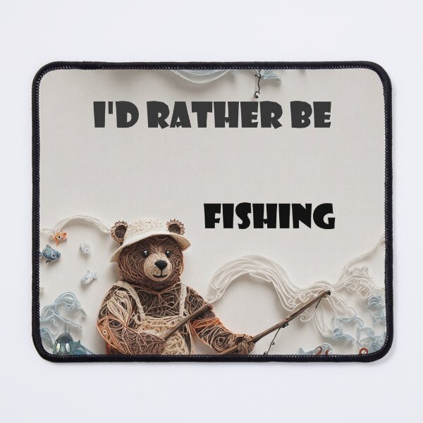 Item preview, Fishing Bear Noodle doodle art designed and sold by KreativKulture.