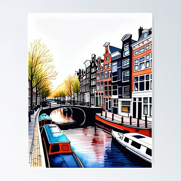 Aperçu de l'œuvre Amsterdam The Netherlands créée et vendue par TheArtOfPat.