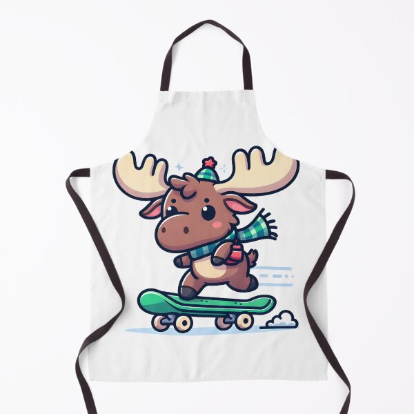 Item preview, Kawaii Moose With Skateboard designed and sold by CanvasCutie.