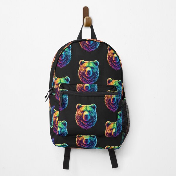 Item preview, Grizzly Bear Animal Head Cute Rainbow Brown Bear Lover  designed and sold by nat82.