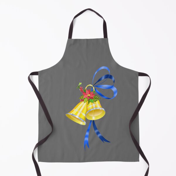 Item preview, golden bells blue ribbon and poinsettia flower designed and sold by BirdiBear.