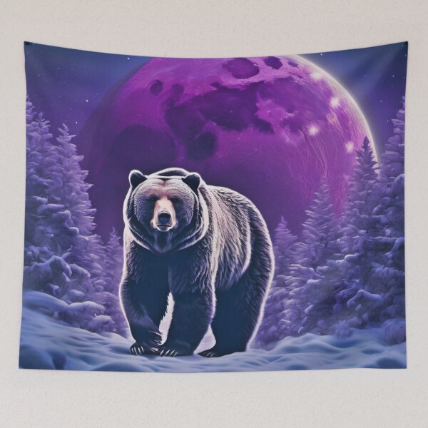 Item preview, Winter Moon: Bear's Nighttime Majesty designed and sold by Health And Fitness Posts e-Store.