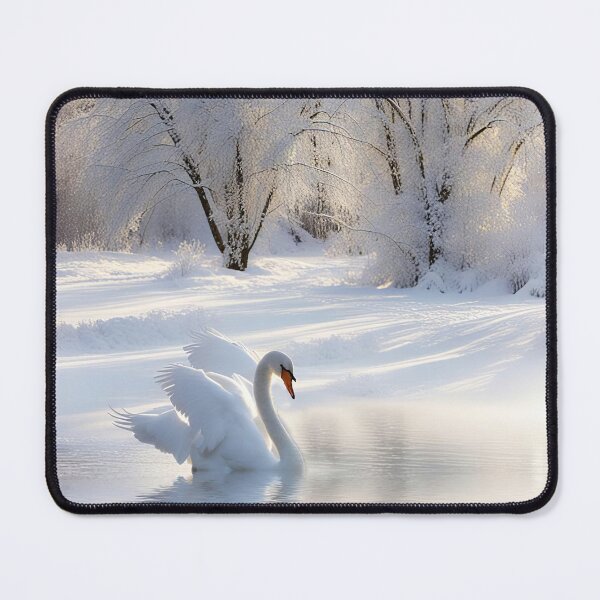 Item preview, Swan in the Snow with Trees Winter Scene Pretty designed and sold by Stephanie Laird.