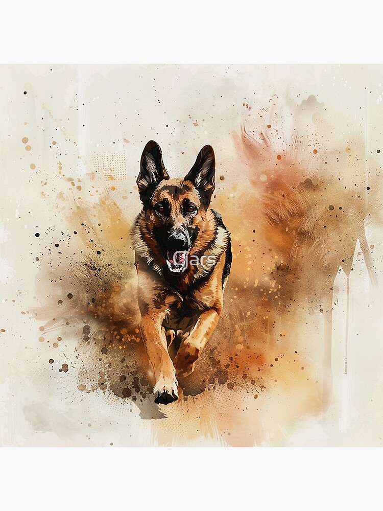 Thumbnail 4 of 4, Pillow, German shepherd running designed and sold by Cjars.