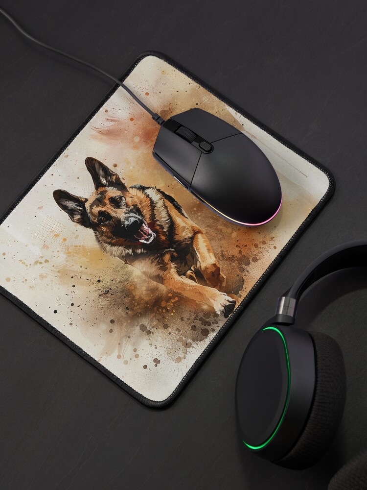 Thumbnail 4 of 5, Mouse Pad, German shepherd running designed and sold by Cjars.