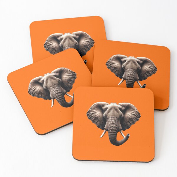 Item preview, ELEPHANT HEAD - #FF6600 designed and sold by Marlon Oseguera.