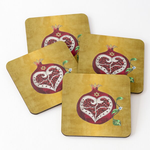 Item preview, Rosh Hashanah Pomegranate Heart on Gold designed and sold by Lee Hiller Designs.