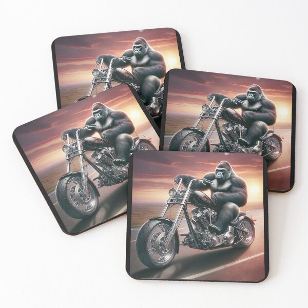 Item preview, gorilla driving chopper motorcycle designed and sold by Aidesign77.