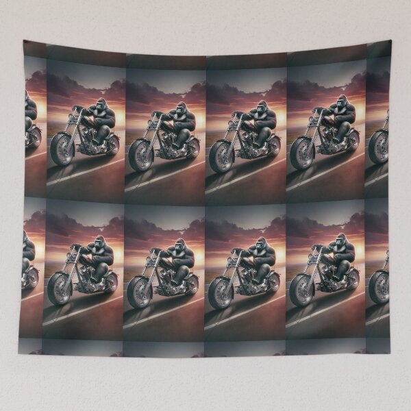 Item preview, gorilla driving chopper motorcycle designed and sold by Aidesign77.