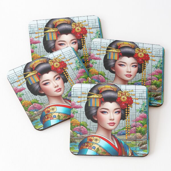 Item preview, Japanese Geisha Portrait in Stained Glass  designed and sold by HippieFarms11.