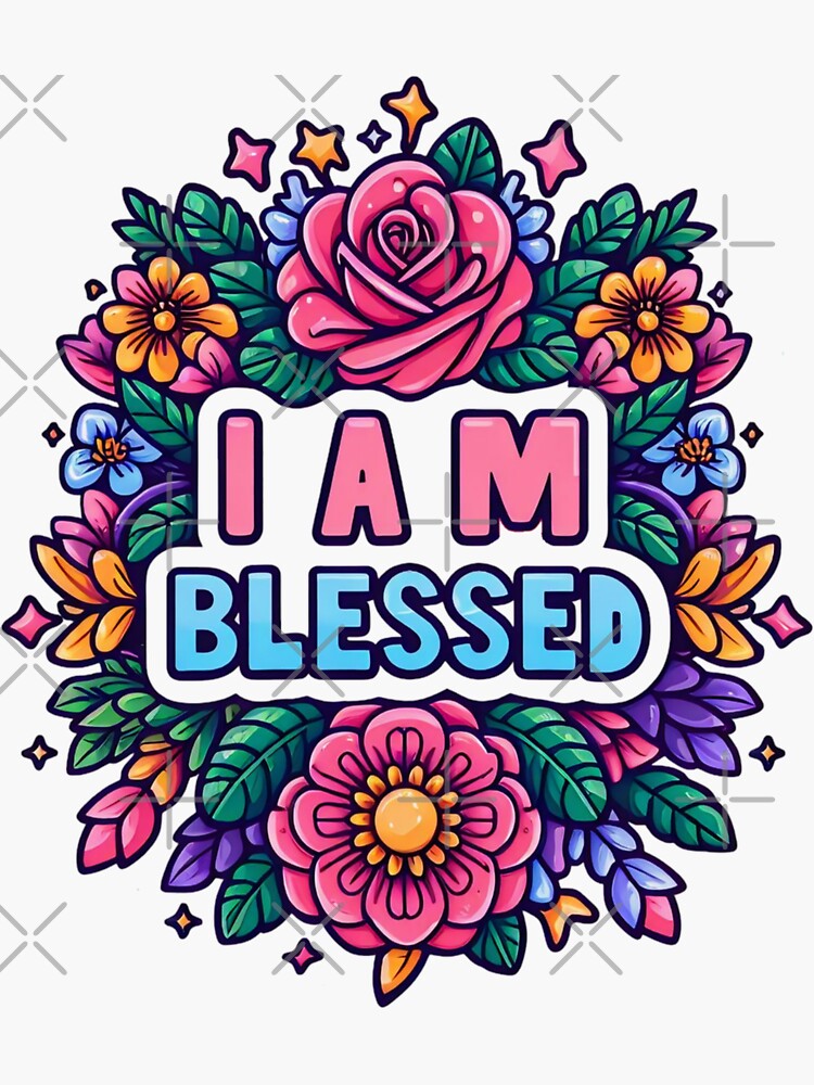 Thumbnail 3 of 3, Sticker, I am blessed designed and sold by Coollzone.