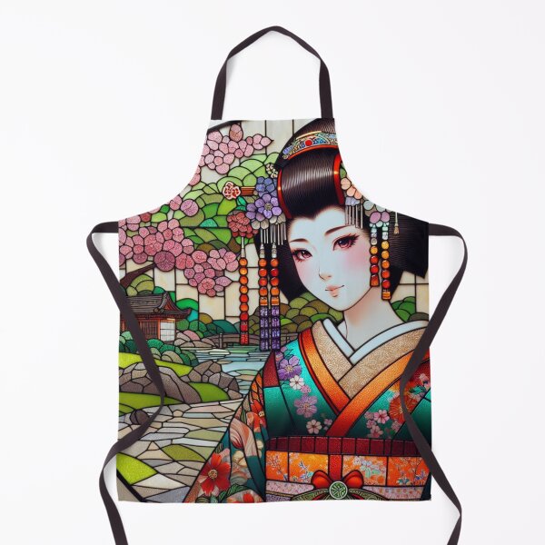 Item preview, Stained Glass Japanese Geisha Art designed and sold by HippieFarms11.