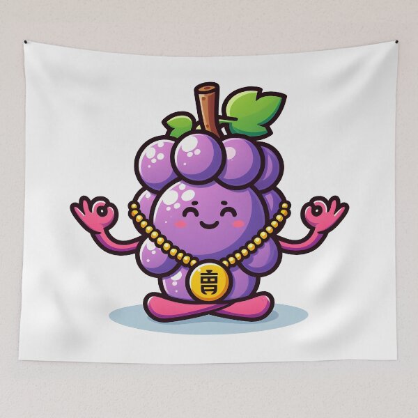 Item preview, Kawaii Grapes: Wearing A Zen Symbol Necklace designed and sold by CanvasCutie.