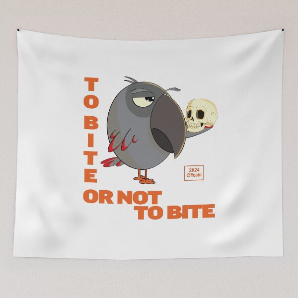Item preview, African Grey Parrot - To bite or not to bite - to be or not to be - Hamlet designed and sold by YoshiArtDesign.