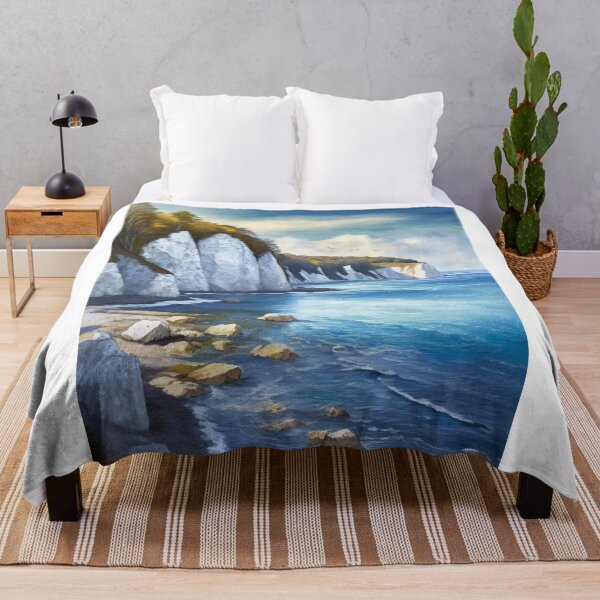Item preview, Vintage Rügen travel poster - classic retro travel view of the chalk cliffs in an oil paint look designed and sold by pod24.