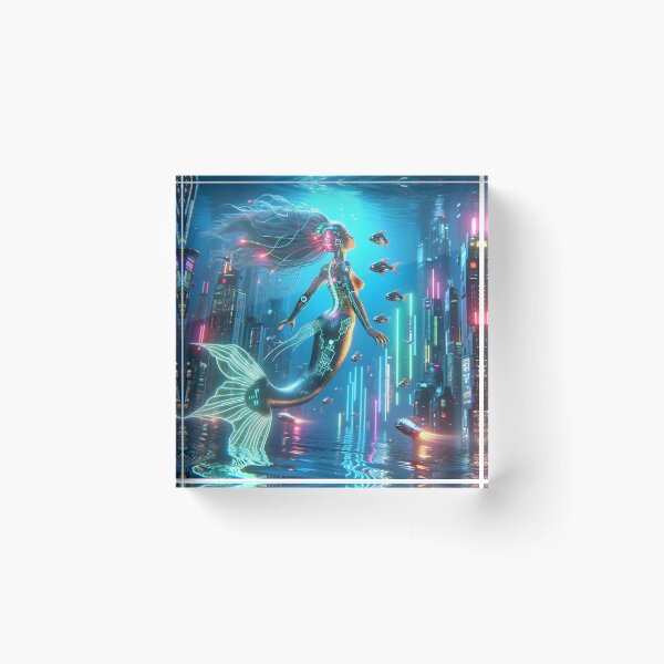 Item preview, Futuristic Cyber Mermaid designed and sold by Truck Stop One.