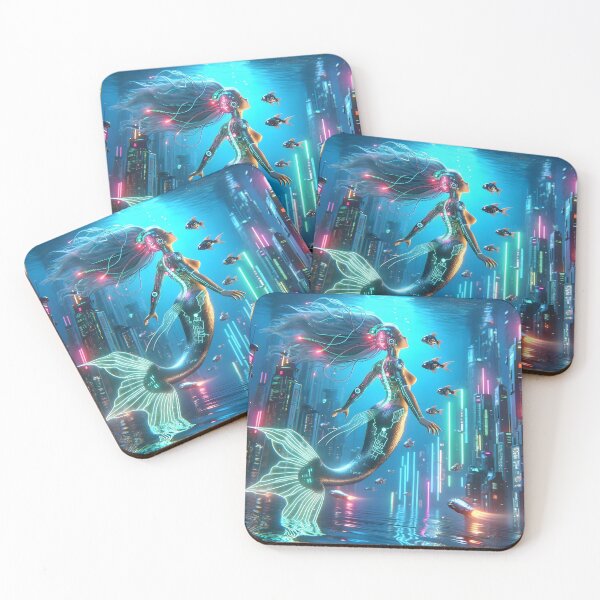 Item preview, Futuristic Cyber Mermaid designed and sold by Truck Stop One.