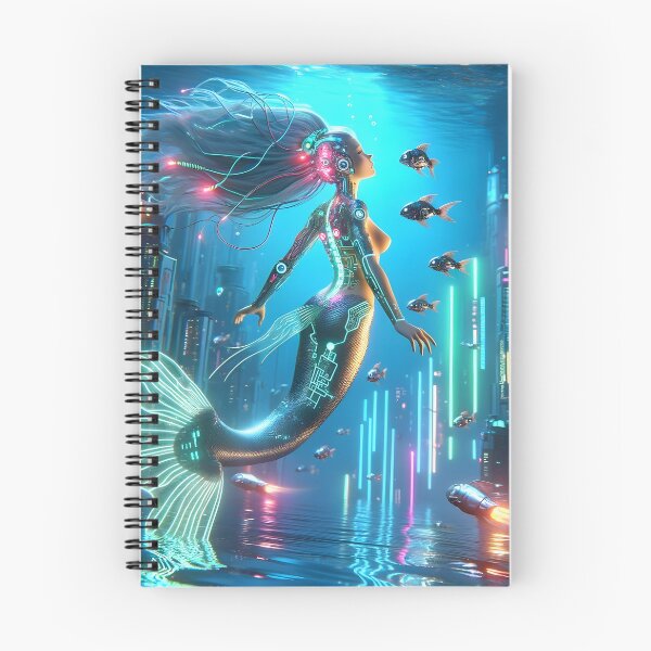 Item preview, Futuristic Cyber Mermaid designed and sold by Truck Stop One.