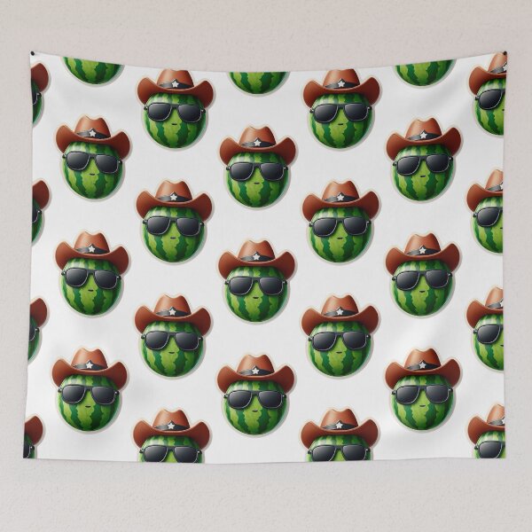 Item preview, Cool watermelon with a cowboy hat  designed and sold by ChesssesShop.