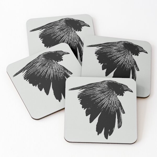 Item preview, Flying Raven bird Corvus Corax Corvid  designed and sold by HaggisVitae.