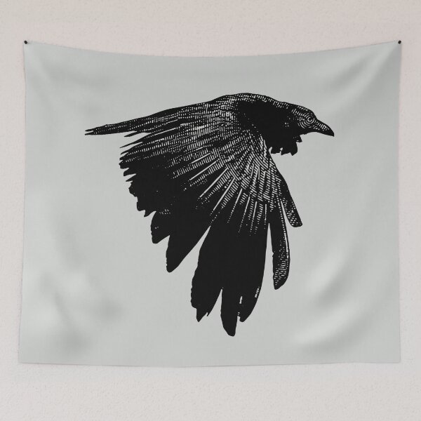 Item preview, Flying Raven bird Corvus Corax Corvid  designed and sold by HaggisVitae.