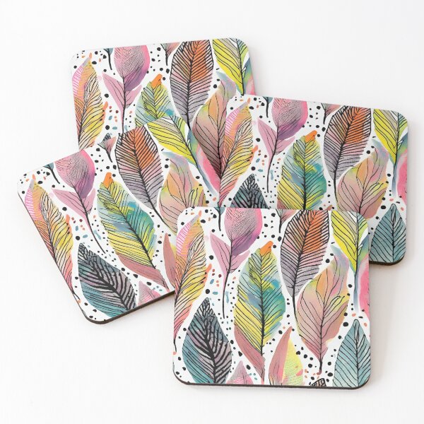 Item preview, Pattern colorful feathers watercolor designed and sold by Karin Schön.