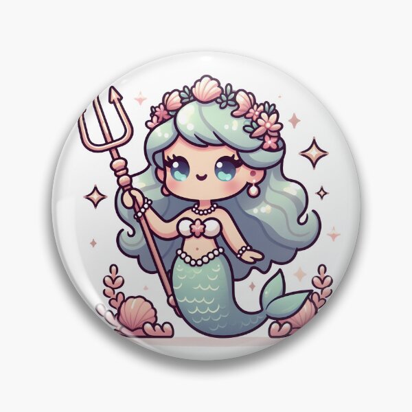Item preview, Kawaii Enchanting Siren: With A Seashell Necklace designed and sold by CanvasCutie.