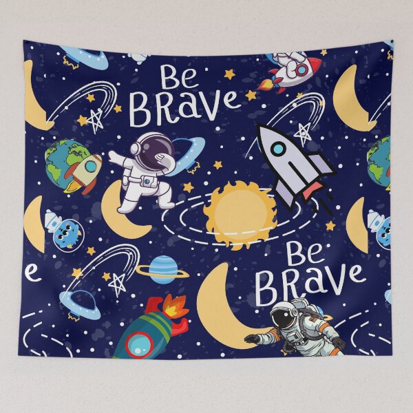 Artikelvorschau, Be Brave Schmusetuch mit Space-Blast-Muster von Belle Treasure Chest entworfen und verkauft von Luetta  Stuger- Fleming.