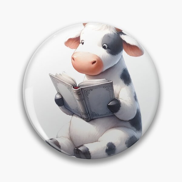 Item preview, Cute cow reading a book | Book lover designed and sold by Art-Babble.