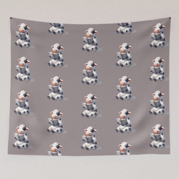 Item preview, Cute cow reading a book | Book lover designed and sold by Art-Babble.