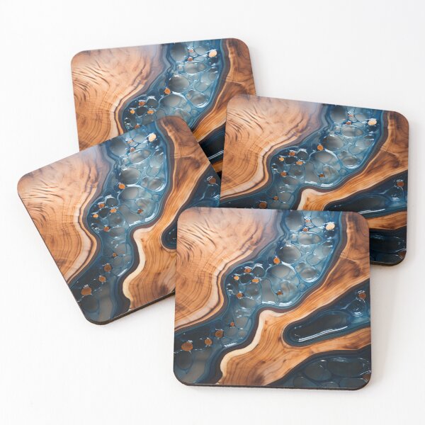 Item preview, Blue Acrylic Wooden Pattern designed and sold by NicolasGlowArt.