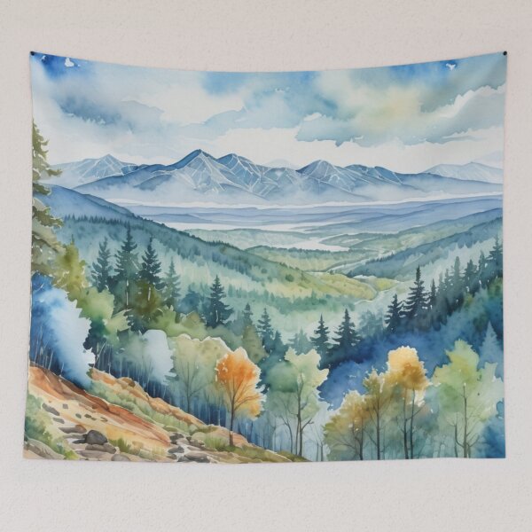 Item preview, Enchanted Valley Watercolor Painting designed and sold by YuckyCat.