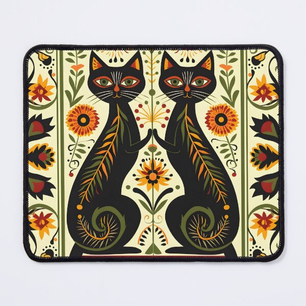 Aperçu de l'œuvre Deux chats noirs reflètent l’image du folk moderne créée et vendue par Folksy Living.
