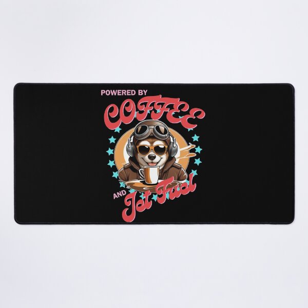 Item preview, Powered by Coffee and Jet Fuel - Shiba Inu Pilot designed and sold by Kashear.
